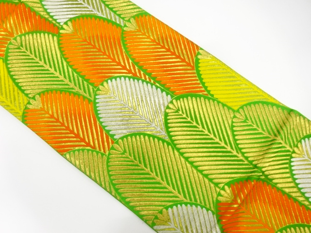 JAPANESE KIMONO / ANTIQUE FUKURO OBI / SILK / WOVEN YOUNG PINE